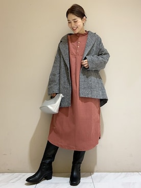 「ELENCARE DUE（エレンカーレデュエ）のアイテム（ワンピース/ドレス）」を使った、SAKAWAさん（レディース・161cm）の冬コーディネート