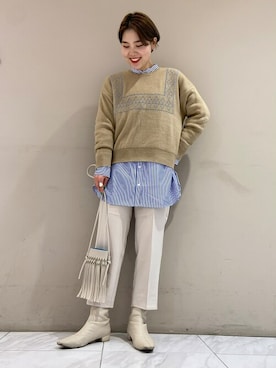 「Petit fleur（プチフルール）のアイテム」を使った、SAKAWAさん（レディース・161cm）の冬コーディネート