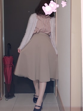 「モコモコカーディガン」｜🍒𓈒𓏸さん（レディース・153cm）の春コーディネート