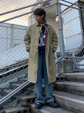 「SILAS(サイラス)のアイテム(ステンカラーコート)」を使った、今泉 麗華さん(レディース・165cm)の冬コーディネート