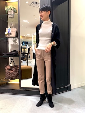 「アイテム（シャツワンピース）」を使った、カワモトさん（レディース・165cm・20代）の秋コーディネート
