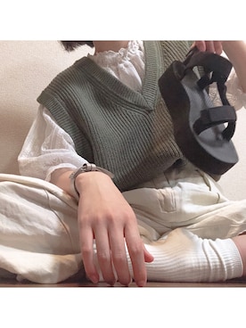 「Teva（テバ）のTeva / プラットフォーム ユニバーサル（サンダル）」を使った、みそさん（レディース・156cm）の秋コーディネート