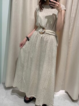 Natural Couture ナチュラルクチュール の Web限定カラー有り べっ甲dかん太ベルト涼しげワンピース ワンピース Wear