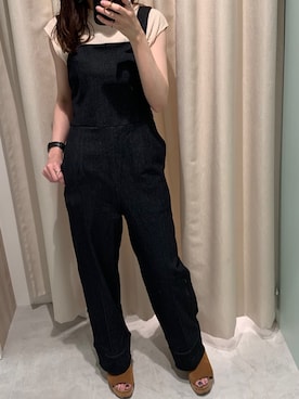 「natural couture（ナチュラルクチュール）のアイテム（オールインワン・サロペット）」を使った、おかじ(ま)さん（レディース・159cm）の夏コーディネート