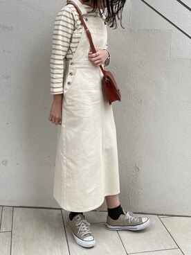 「natural couture（ナチュラルクチュール）のアイテム（オールインワン・サロペット）」を使った、おかじ(ま)さん（レディース・160cm）の冬コーディネート