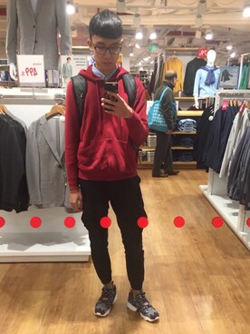 「no brand（ノーブランド）のアイテム（スタジャン）」を使った、嗌我蜗牛仔_さん（メンズ・175cm）の冬コーディネート