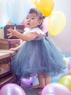 「アイテム（スカート）」を使った、Emmaさん（キッズ・70cm）の秋コーディネート