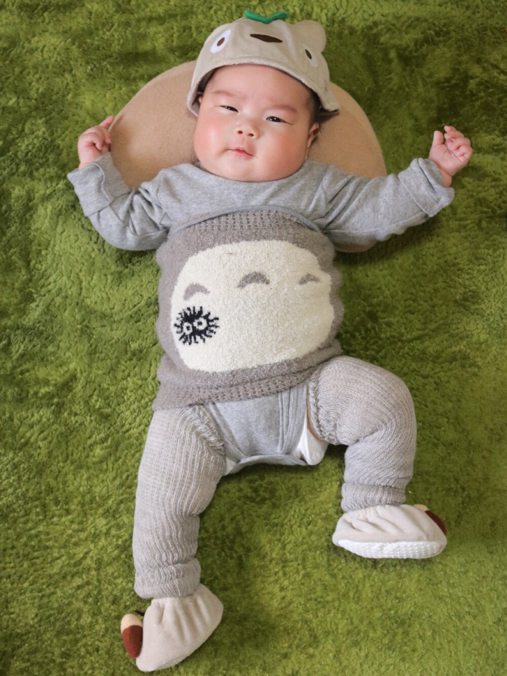 「となりのトトロ、トトロ、生後3ヶ月、生後97日、ベビーコーデ、キッズコーデ、キッズファッション、女の子、おんなのこ」｜「ベビーアートのアイテム（その他、その他）」を使った、ぶうさん（キッズ・80cm）の夏コーディネートの1枚目の写真
