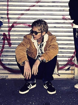 「アロハシャツ」｜「アイテム（ブルゾン）」を使った、KAIさん（メンズ・179cm）の冬コーディネート