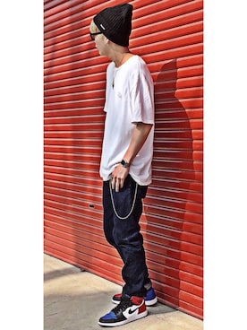 「Levis」｜「アイテム（ニットキャップ/ビーニー）」を使った、KAIさん（メンズ・179cm）の春コーディネート