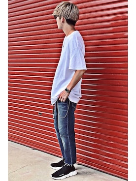 「スピードトレーナー」｜「アイテム（ファッション雑貨）」を使った、KAIさん（メンズ・179cm）の夏コーディネート