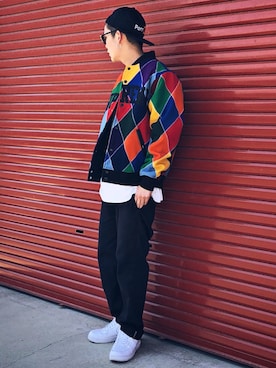 「RICHARDSON（リチャードソン）のアイテム（帽子）」を使った、KAIさん（メンズ・179cm）の春コーディネート