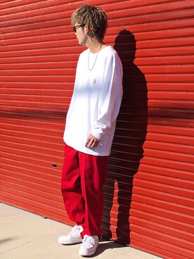 リングを使った 赤パンツ のメンズ人気ファッションコーディネート Wear