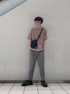 「CONVERSE（コンバース）のアイテム（バッグ）」を使った、ゆうたむさん（メンズ・183cm）の夏コーディネート