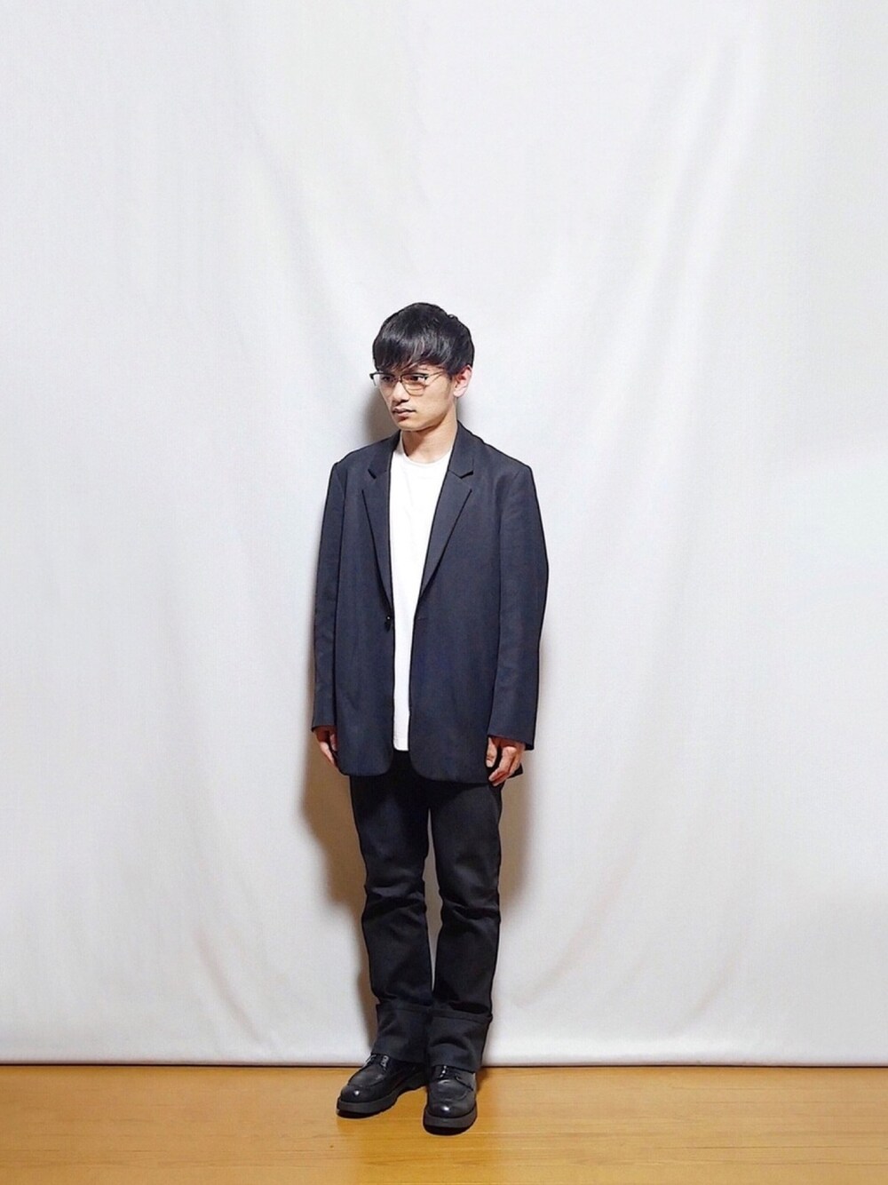 「低身長男子、ミニマリスト、ロングジャケット、ハイネック、ストレートデニム、ストレートパンツ、soe、イオン、KLEMAN、Paul Smith」｜「ブログ・YouTubeのアイテム（その他、その他）」を使った、小柄の小松@162cmさん（メンズ・162cm）の春コーディネートの1枚目の写真