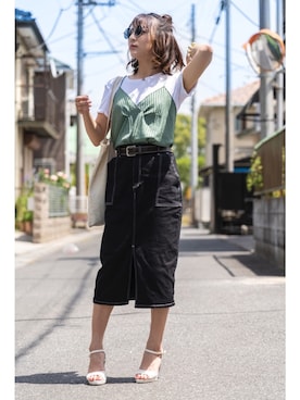 「ステッチ」｜nanaさん（レディース・158cm・10代）の夏コーディネート