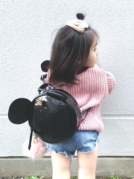 「H&M（エイチ・アンド・エム）のアイテム（バッグ）」を使った、has.lan.leyさん（キッズ・90cm）の秋コーディネート