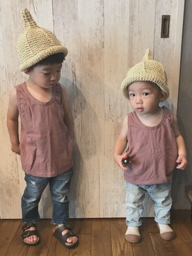 「3兄弟」｜Maaamiさん（キッズ・90cm）の夏コーディネート