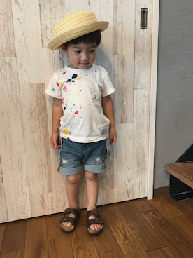 「3兄弟」｜Maaamiさん（キッズ・90cm）の夏コーディネート