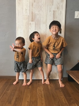 「3兄弟」｜Maaamiさん（キッズ・120cm）の夏コーディネート