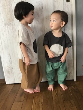 「3兄弟」｜Maaamiさん（キッズ・90cm）の秋コーディネート