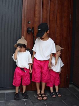 「3兄弟」｜Maaamiさん（キッズ・122cm）の夏コーディネート