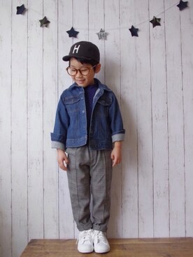 「ハイネックニット」｜「アイテム（福袋/福箱）」を使った、skskさん（キッズ・100cm）の冬コーディネート