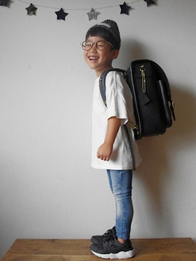 「ハラチ」｜「アイテム（帽子）」を使った、skskさん（キッズ・100cm）の秋コーディネート