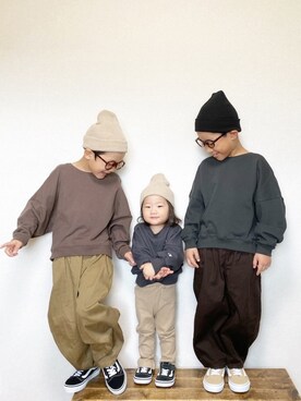 「アイテム（スウェット）」を使った、skskさん（キッズ・80cm）の秋コーディネート