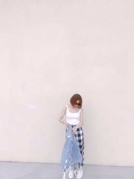 「Kenneth Cole（ケネスコール）のアイテム」を使った、花卷さん（レディース・160cm）の春コーディネート