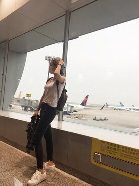 「I.Tのアイテム（帽子）」を使った、晚安姑娘さん（レディース・161cm）の夏コーディネート