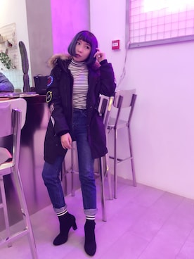 「MOUSSY（マウジー）のアイテム（モッズコート）」を使った、晚安姑娘さん（レディース・161cm）の秋コーディネート