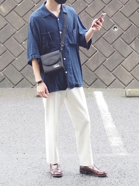 「SEVENDAYS=SUNDAY（セブンデイズサンデイ）のアイテム（バッグ）」を使った、かいさん（メンズ・162cm）の夏コーディネート