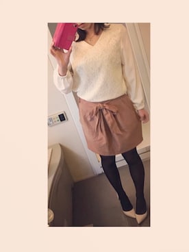 「ROPE' PICNIC（ロペピクニック）のアイテム（シャツ/ブラウス、ホワイト系）」を使った、a__m54さん（レディース）の冬コーディネート