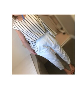 「ROPE' PICNIC（ロペピクニック）の裾スリットノースリーブブラウス（シャツ/ブラウス、ホワイト系）」を使った、a__m54さん（レディース）の夏コーディネート