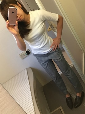 「fifth（フィフス）のアイテム（Tシャツ/カットソー、ホワイト系）」を使った、a__m54さん（レディース）の秋コーディネート