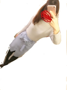 「ROPE' PICNIC（ロペピクニック）のウエストタック重ねスリットスカート（スカート、ブルー系）」を使った、a__m54さん（レディース）の冬コーディネート