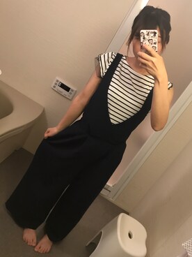 「mysty woman（ミスティウーマン）のアイテム（サロペット/オーバーオール）」を使った、a__m54さん（レディース・158cm）の春コーディネート