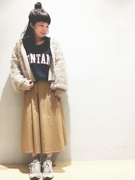 「ループカーディガン」｜__im_mu__さん（レディース・146cm）の秋コーディネート