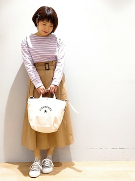 「CONVERSE（コンバース）のアイテム（バッグ）」を使った、__im_mu__さん（レディース・146cm）の春コーディネート