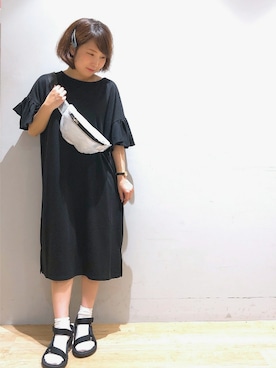 「黒ワンピ」｜__im_mu__さん（レディース・146cm）の春コーディネート