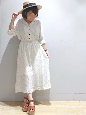「earth music&ecology（アースミュージックアンドエコロジー）のアイテム（ハット）」を使った、__im_mu__さん（レディース・146cm）の春コーディネート