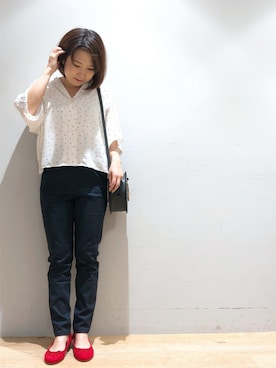 「とろみシャツ」｜__im_mu__さん（レディース・146cm）の春コーディネート