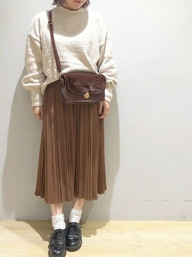 「earth music&ecology（アースミュージックアンドエコロジー）の・花柄ボウタイワンピース ●（ワンピース）」を使った、__im_mu__さん（レディース・146cm）の秋コーディネート