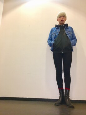 「BODY WILD（ボディーワイルド）のアイテム（トップス）」を使った、こーへいさん（メンズ・170cm）の春コーディネート