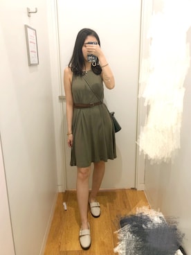 「H&M（エイチ・アンド・エム）のアイテム（チュニック）」を使った、cocoさん（レディース・158cm）の春コーディネート