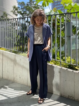 「mici（ミチ）のアイテム（その他アウター）」を使った、A K Iさん（レディース・161cm）の春コーディネート