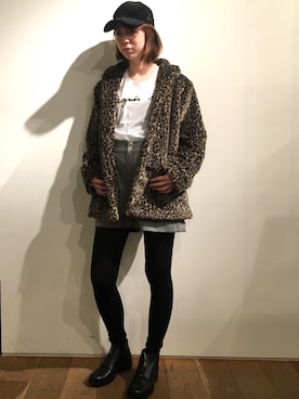 「アニエスベー」｜「アイテム（その他アウター）」を使った、agnes b. Aoyamaさん（レディース・165cm）の秋コーディネート