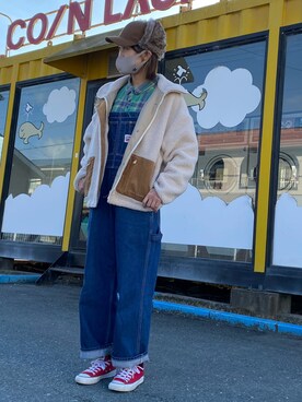 「RODEO CROWNS WIDE BOWL（ロデオクラウンズワイドボウル）のアイテム（その他アウター）」を使った、おはにさん（レディース・167cm）の冬コーディネート