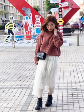 「chanel」｜「アイテム（その他シューズ）」を使った、Joan*Linさん（レディース・150cm）の冬コーディネート